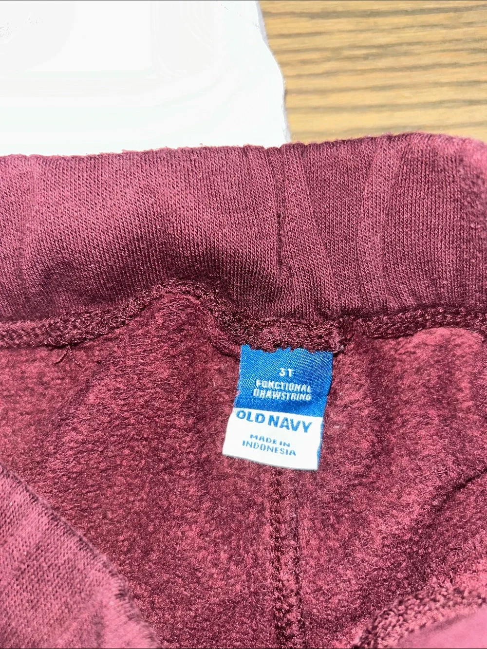 Old Navy Kids Plush Joggers in Light Pink and Burgundy - set of 3